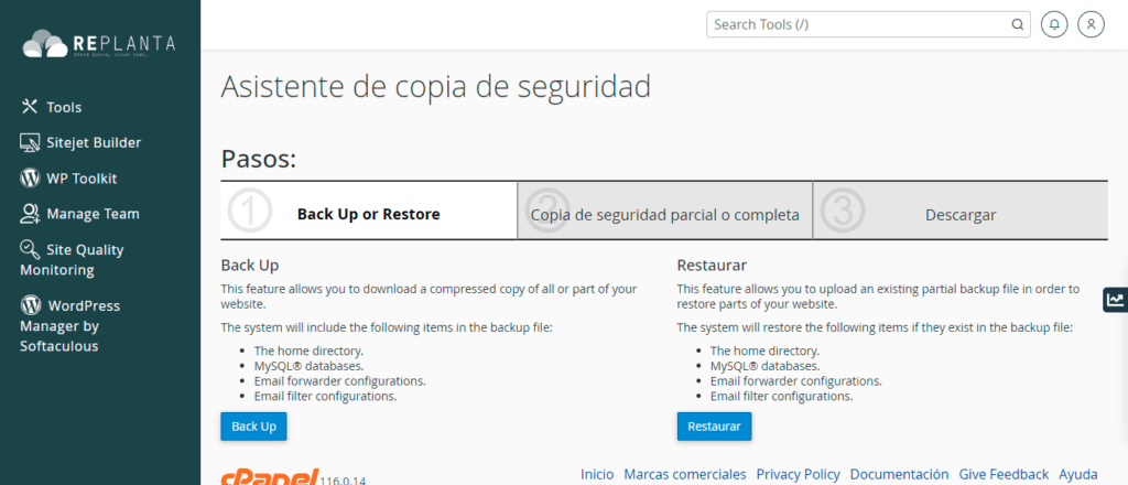 backup web hosting eco